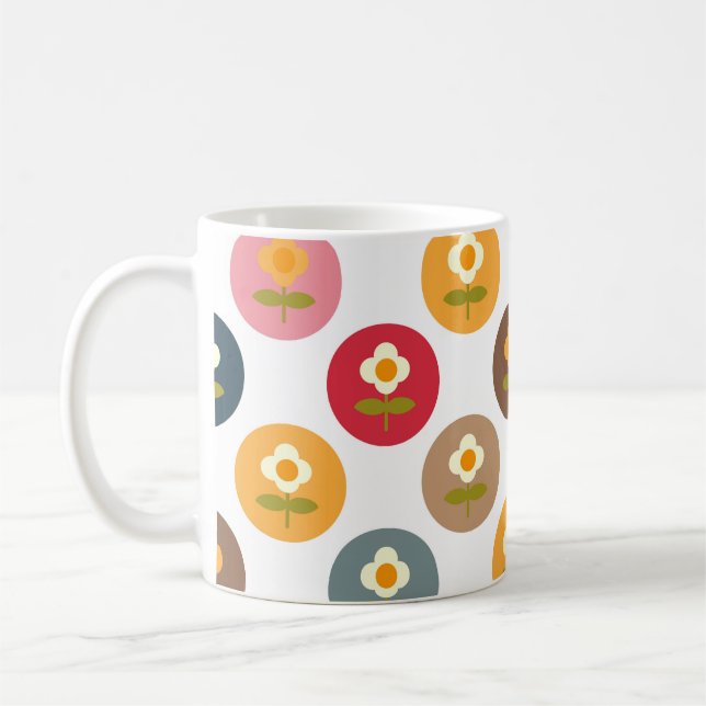 Retro Daisy Tonåring  Girl Coffee Mugg (Vänster)