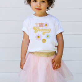 Retro Daisy Two Groovy 2-års födelsedags T-shirt