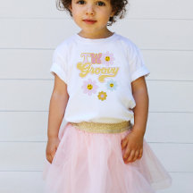 Retro Daisy Two Groovy 2-års födelsedags T-shirt