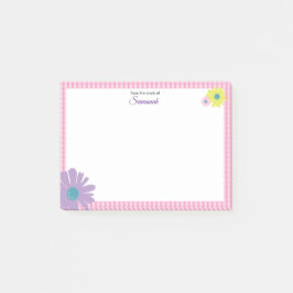 Retro-Daisyns Rosa har illustrerats Post-it Block