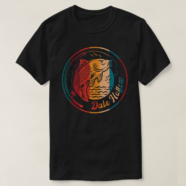Retro Dale Hollow Sjö Fishing T Shirt (Design framsida)