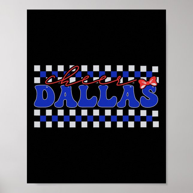 Retro Dallas Coquette Bow Cheer Tee Cheerleader Ch Poster (Framsidan)