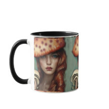 retro dam trippig svamp kärlek kaffe te kopp