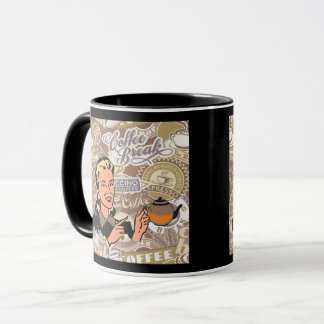 Retro damkafferesab collage mugg