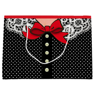 Retro dammode i svart vit och rött