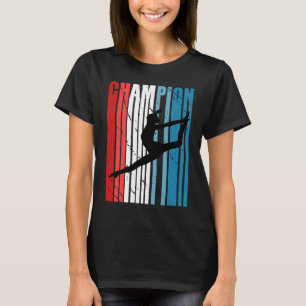 Retro Dance Birthday Champion Silhouette Red White T Shirt