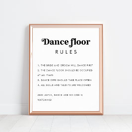 Retro Dance Golv Regler-minimalisttecken Bröllop Poster