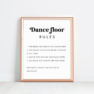 Retro Dance Golv Regler-minimalisttecken Bröllop Poster