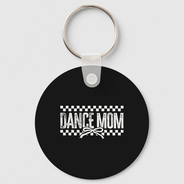 Retro Dance Mamma Coquette Bow Checkad Dance Mamma Nyckelring (Framsida)