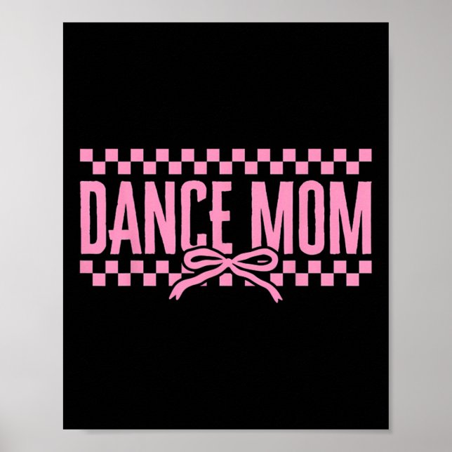 Retro Dance Mamma Coquette Bow Checkad Dance Mamma Poster (Framsidan)