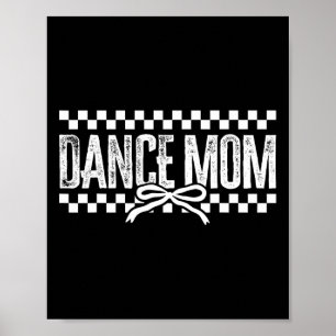 Retro Dance Mamma Coquette Bow Checkad Dance Mamma Poster