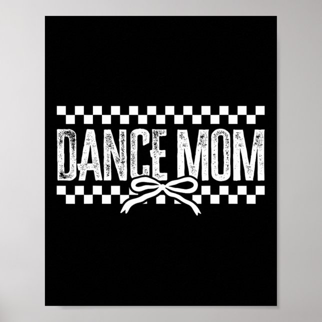 Retro Dance Mamma Coquette Bow Checkad Dance Mamma Poster (Framsidan)
