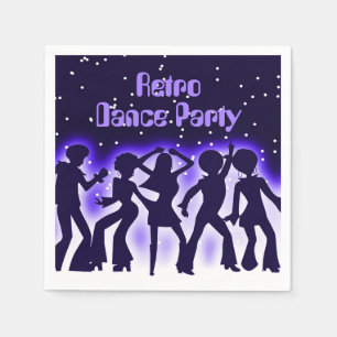 Retro Dance Party Lila Pappersservett