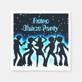 Retro Dance Party Teal Pappersservett