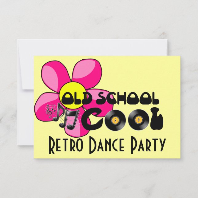 Retro Dance Party - vinylposter i Coolan Old schoo Inbjudningar (Framsida)