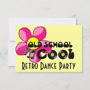 Retro Dance Party - vinylposter i Coolan Old schoo Inbjudningar