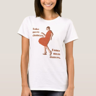 Retro Dancing Orange Anpassningsbar Text T-Shirt