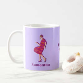 Retro Dancing Queen Lila Custom Name Coffee Mugg