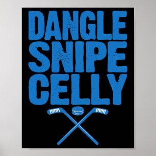 Retro Dangle Snipe Celly-citat - Ishockeyspelare Poster