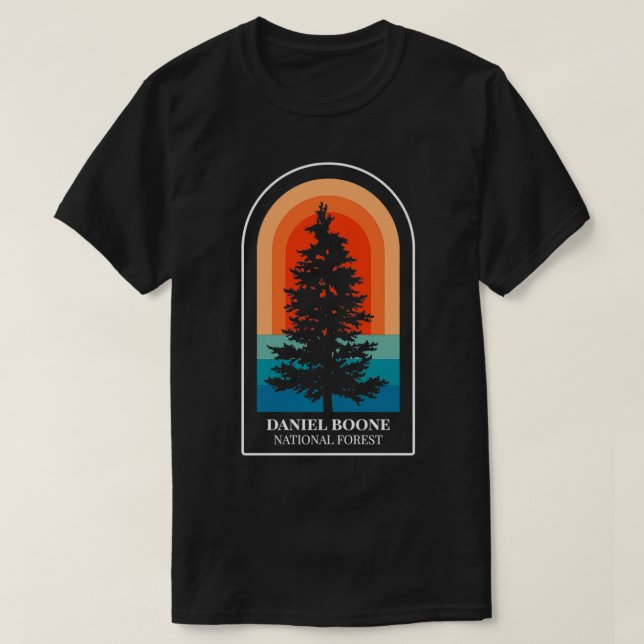 Retro Daniel Boone National Forest Kentucky Hiking T Shirt (Design framsida)