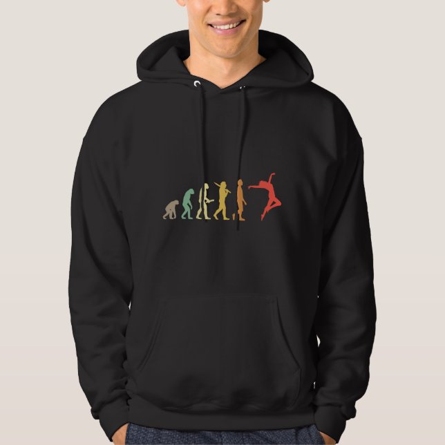 Retro Dans Evolution För Dansare Hoodie (Framsida)