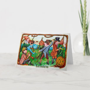 Retro-dansande med Veggies Halloween-kort Helgkort