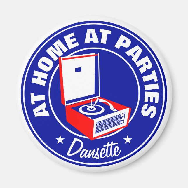 Retro Dansette Bermuda-postspelare Fridge Magnet (Framsidan)