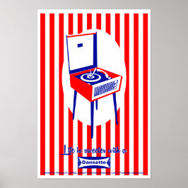 Retro Dansette-postspelarens popup-poster Poster