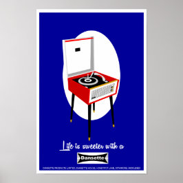 Retro Dansette-postspelarens popup-poster Poster