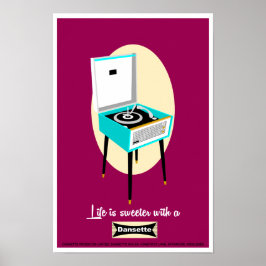 Retro Dansette-postspelarens popup-poster Poster