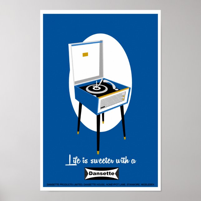 Retro Dansette-postspelarens popup-poster Poster (Framsidan)
