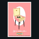 Retro Dansette rosa Record Player Pop Art poster<br><div class="desc">Retro Salmon Rosa och Cream Dansette Bermuda-inspelningsspelare poster pop Art</div>