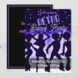 Retro Dansparty Lila Inbjudningar