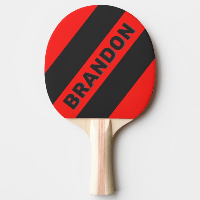 Retro Dark Three Bold Stripes med namn Pingisracket (Framsidan)