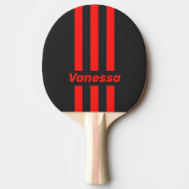 Retro Dark Three Pin Ränder med Namn Pingisracket