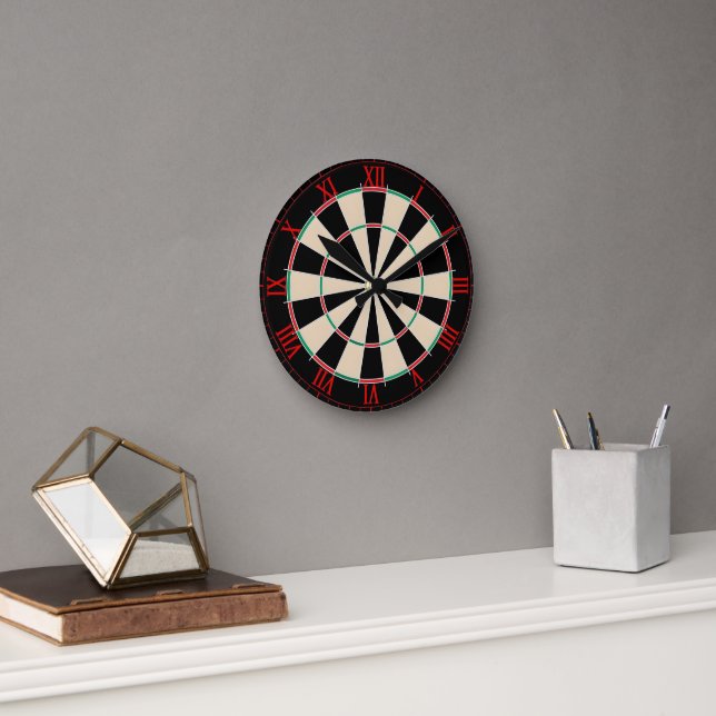 Retro Dartboard Sporttema Rund Klocka (Kontor)