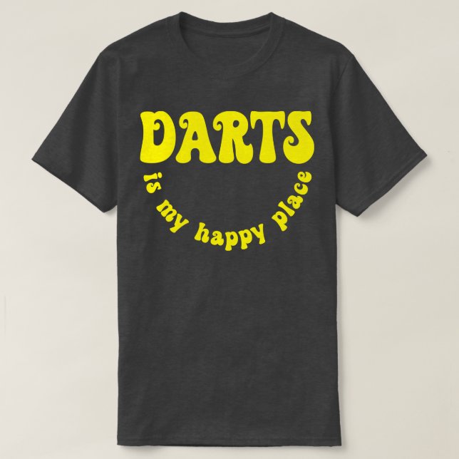 Retro Darts är min Darts Player Lycklig Ställe T Shirt (Design framsida)