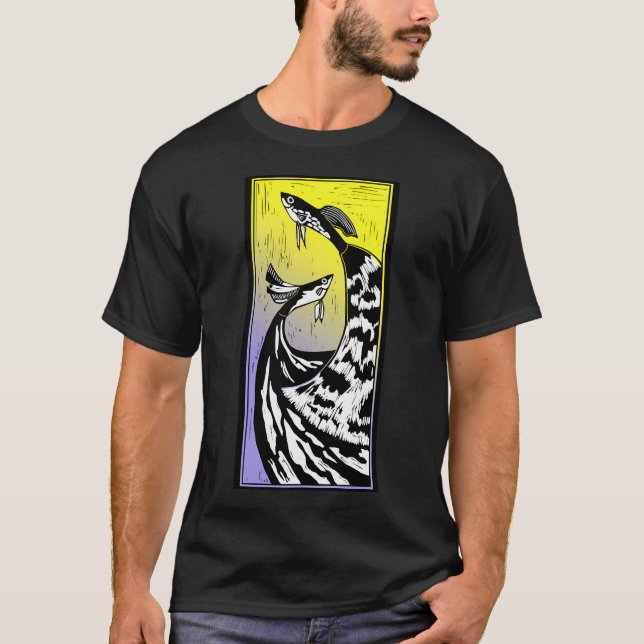 Retro dator Fisk Tank Vaporwave Estetik T Shirt (Framsida)