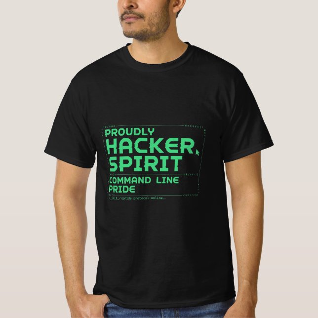 Retro Dator Kommandorad Stolthet T-Shirt (Framsida)