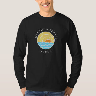 Retro Daytona Beach Florida Colorful Ocean Sunset T Shirt