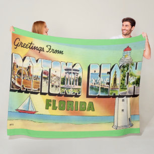 Retro Daytona Beach-kastmadrass Fleecefilt