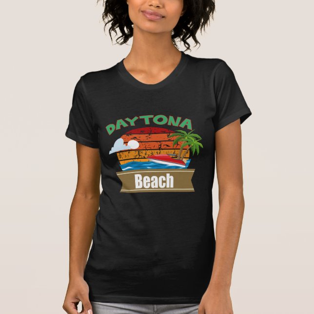 Retro Daytona Beach T Shirt (Framsida)