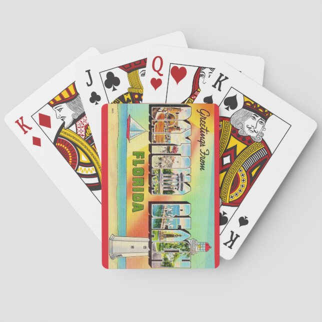 Retro Daytona Beach vykort spelkort (Baksidan)