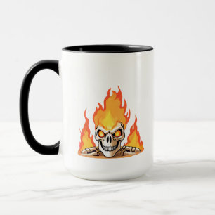 Retro Dead Burning-skelett Skull i brand Mugg