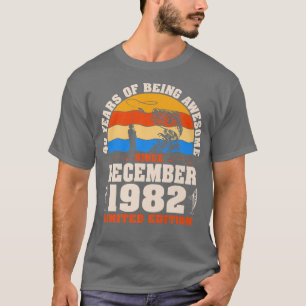 Retro December 1982 40-åriga Älskare-fiske 40:e T Shirt