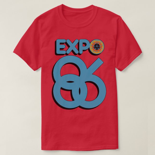 Retro Defunct Expo 86 Worlds Fair Vancouver Kanada T Shirt (Design framsida)