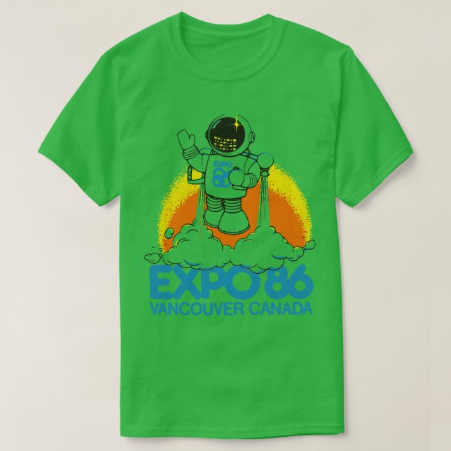 Retro Defunct Expo 86 Worlds Fair Vancouver Kanada T Shirt (Design framsida)