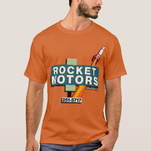 Retro Defunct Rocket Motors Auto Dealert Tulsa T Shirt