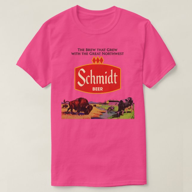 Retro Defunct Schmidt Beer Northwest liggande T Shirt (Design framsida)