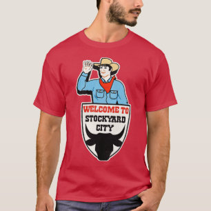 Retro Defunkt STOCKYARD CITY Oklahoma-tecken T Shirt